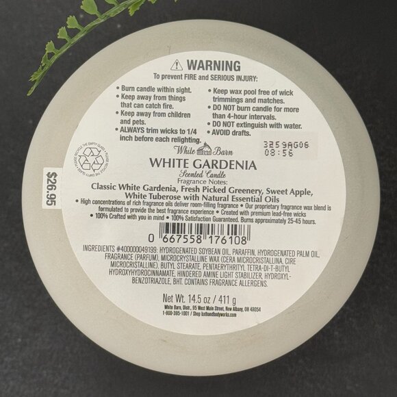 BBW White Gardenia White Barn Bath & Body Works 3 Wick Candle - Picture 10 of 10